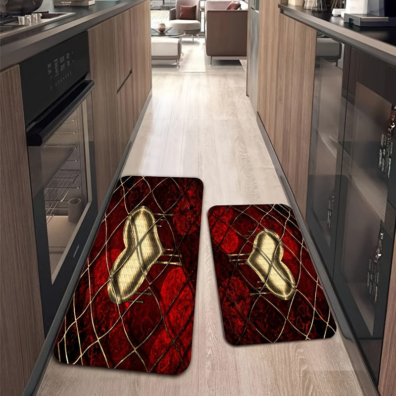 Hidden Love Pattern Rug Machine Washable Carpet for Home Indoor Decor