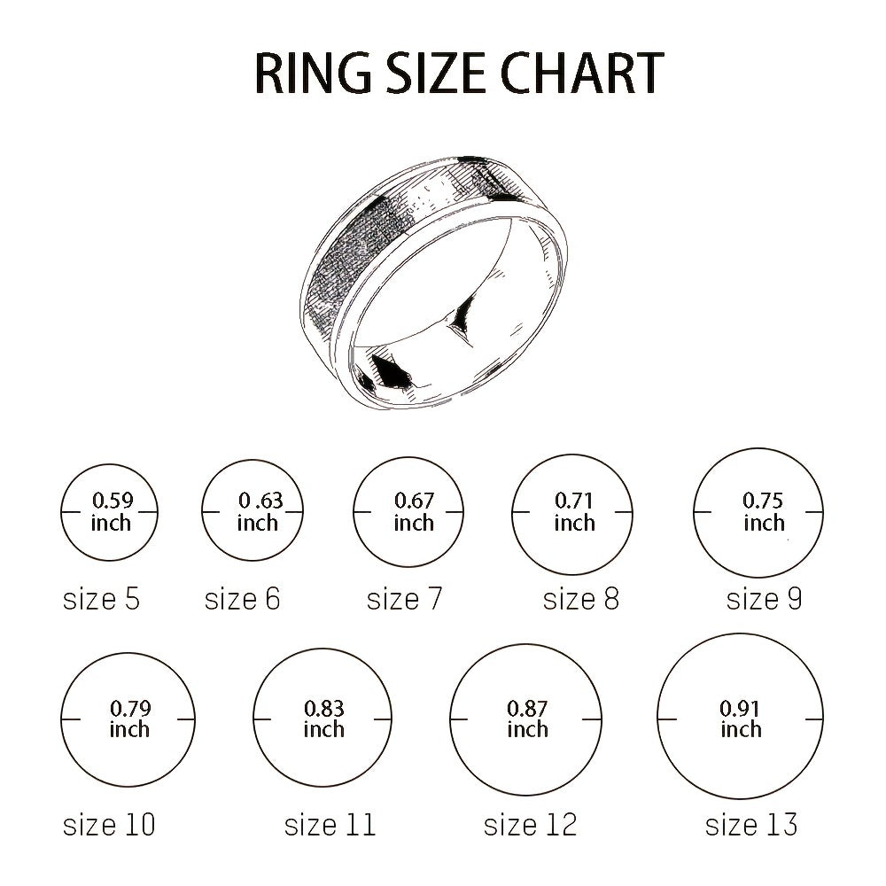 Engraved Grooves Stainless Steel Brushed Ring