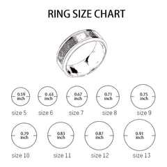 Engraved Grooves Stainless Steel Brushed Ring