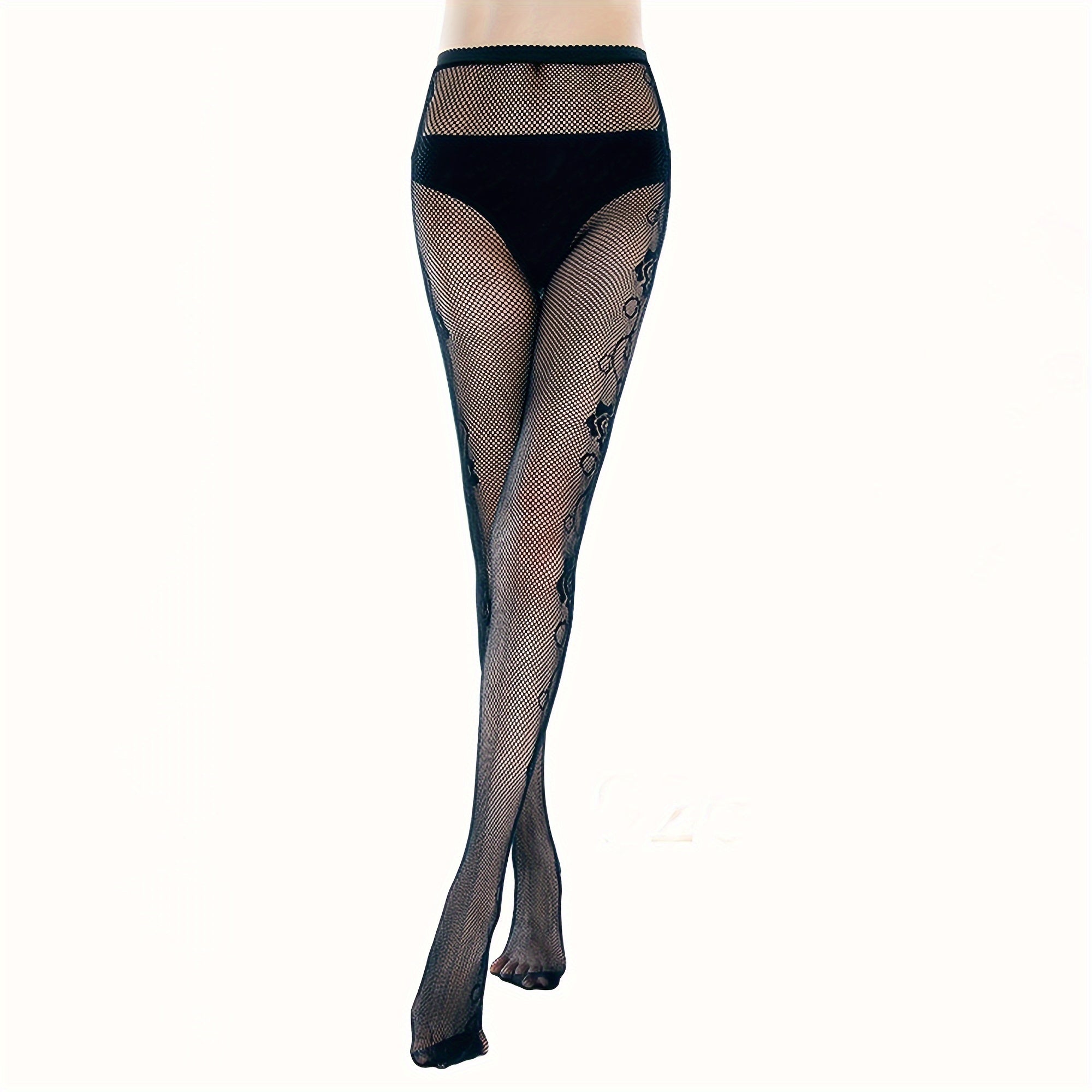 2 Pack Jacquard Fishnet Tights High Waist Mesh Pantyhose Stockings