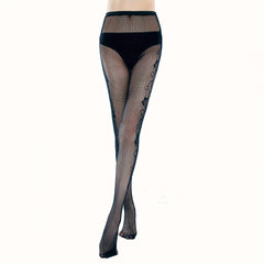 2 Pack Jacquard Fishnet Tights High Waist Mesh Pantyhose Stockings
