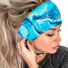 Colorful Ocean Series Hair Band Sports Sweatband for Women Girls