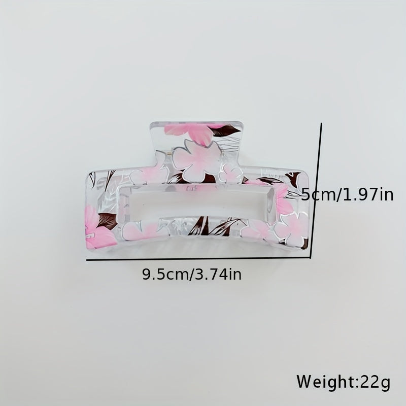 Y2K Acrylic Flower Hair Claw Clip Clear Hair Clamp Clip