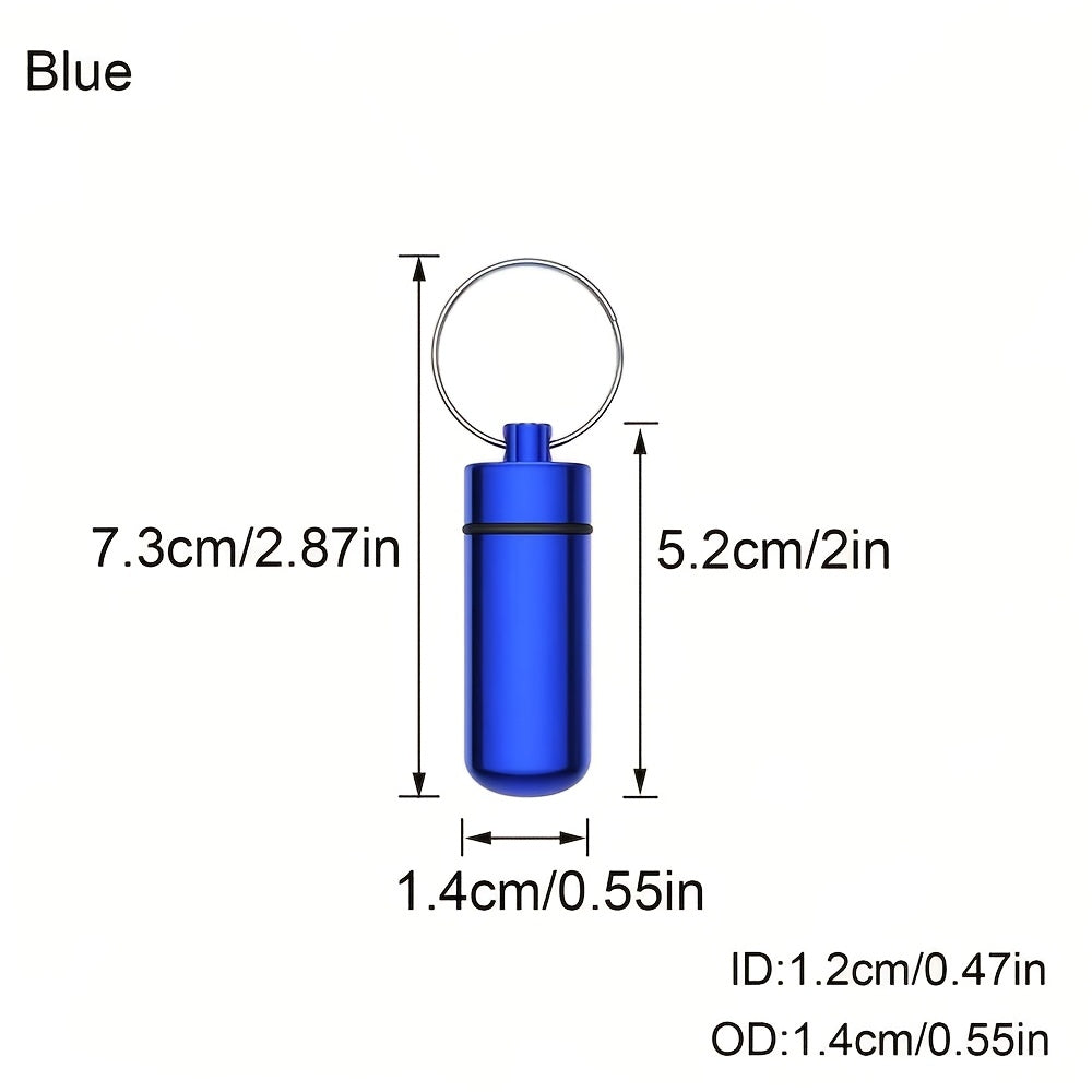 Mini Waterproof Pill Case with Keychain, Portable Container for Medi