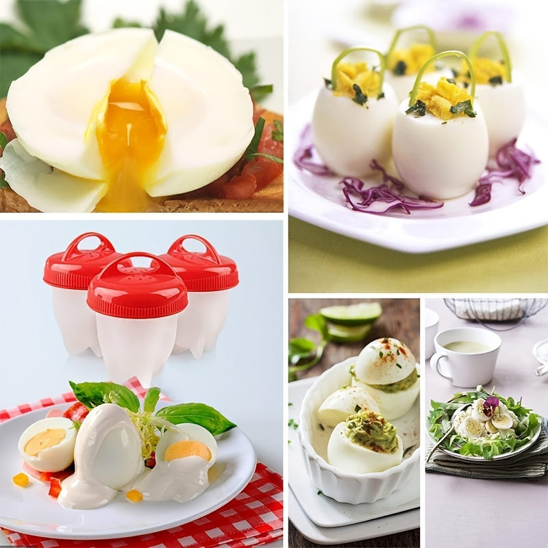 6pcs Silicone Egg Cooker Set Non Stick Boiled Eggs Maker Steamer