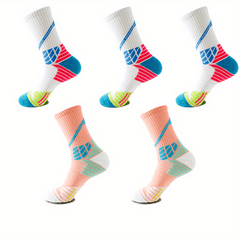 5 Pairs Colorblock Sports Socks for Women
