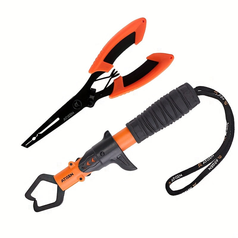 2pcs Fishing Pliers Plastic Handle Stainless Steel Fish Controller