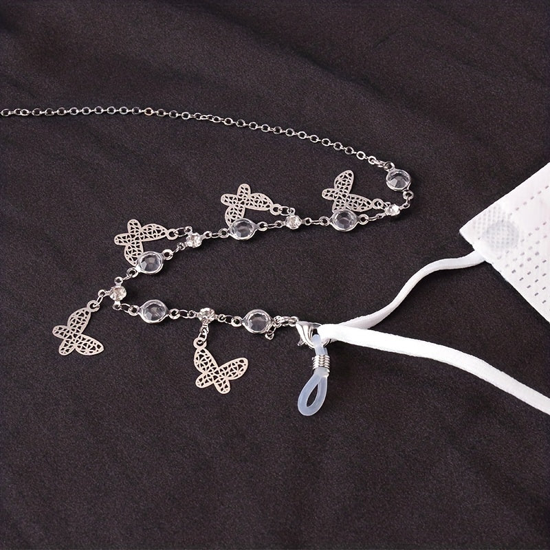 Metal Glasses Chain Butterfly Tassel Pendant Mask Glasses Accessories