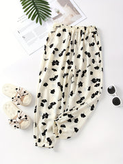Kid Girls' Leaf Print Jogger Pants Breathable Summer Trousers