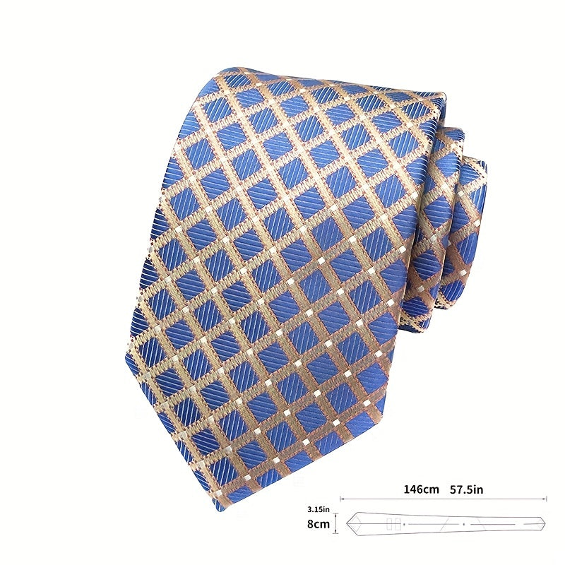 Men's Jacquard Tie Cufflink Square Scarf Business Parties
