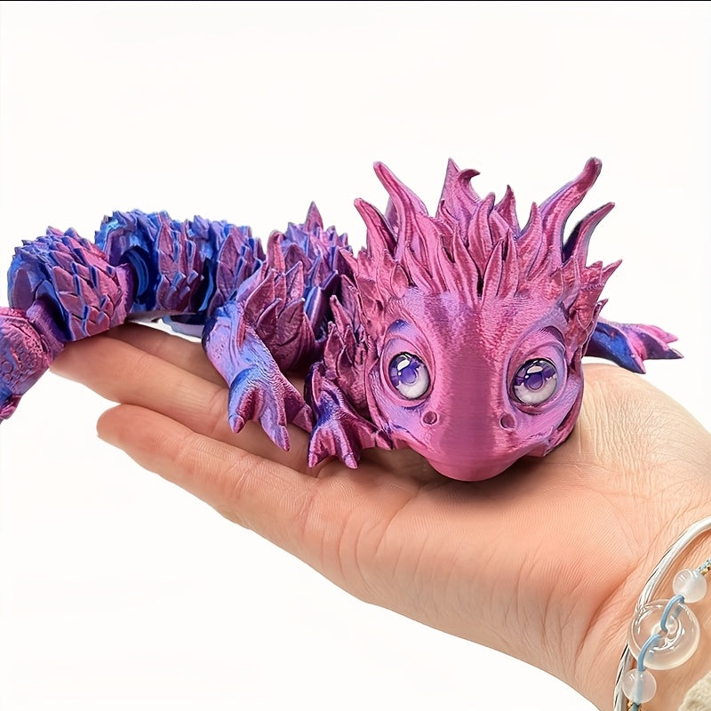 Chubby Forest Dragon Figurine 3D Printed Fantasy Desk Accessories