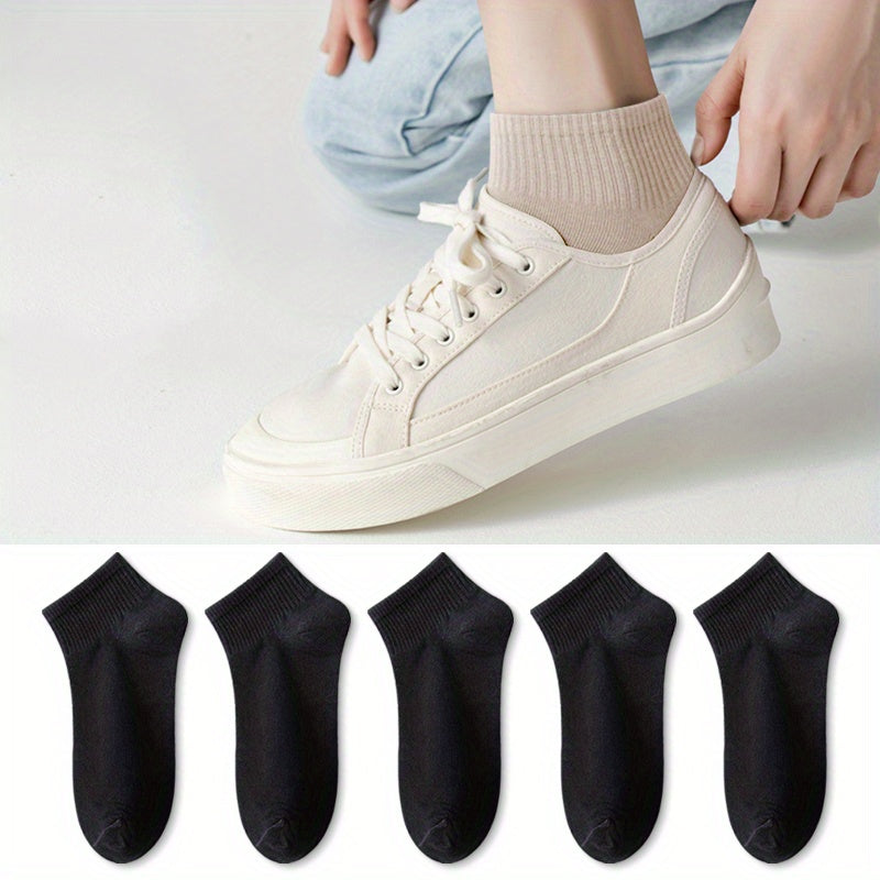 10 Pairs Colorful Ribbed Short Socks for Women
