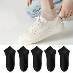 10 Pairs Colorful Ribbed Short Socks for Women