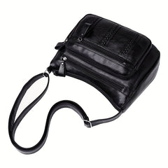 Braided Detail Crossbody Bag PU Shoulder Bag Casual Pocket Purses