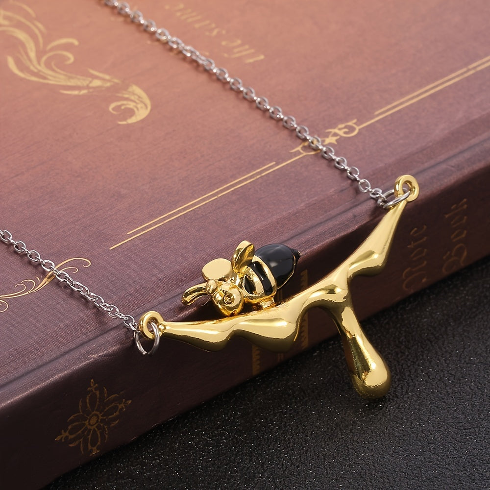 Bee & Water Drop Honey Necklace Men's Pendant
