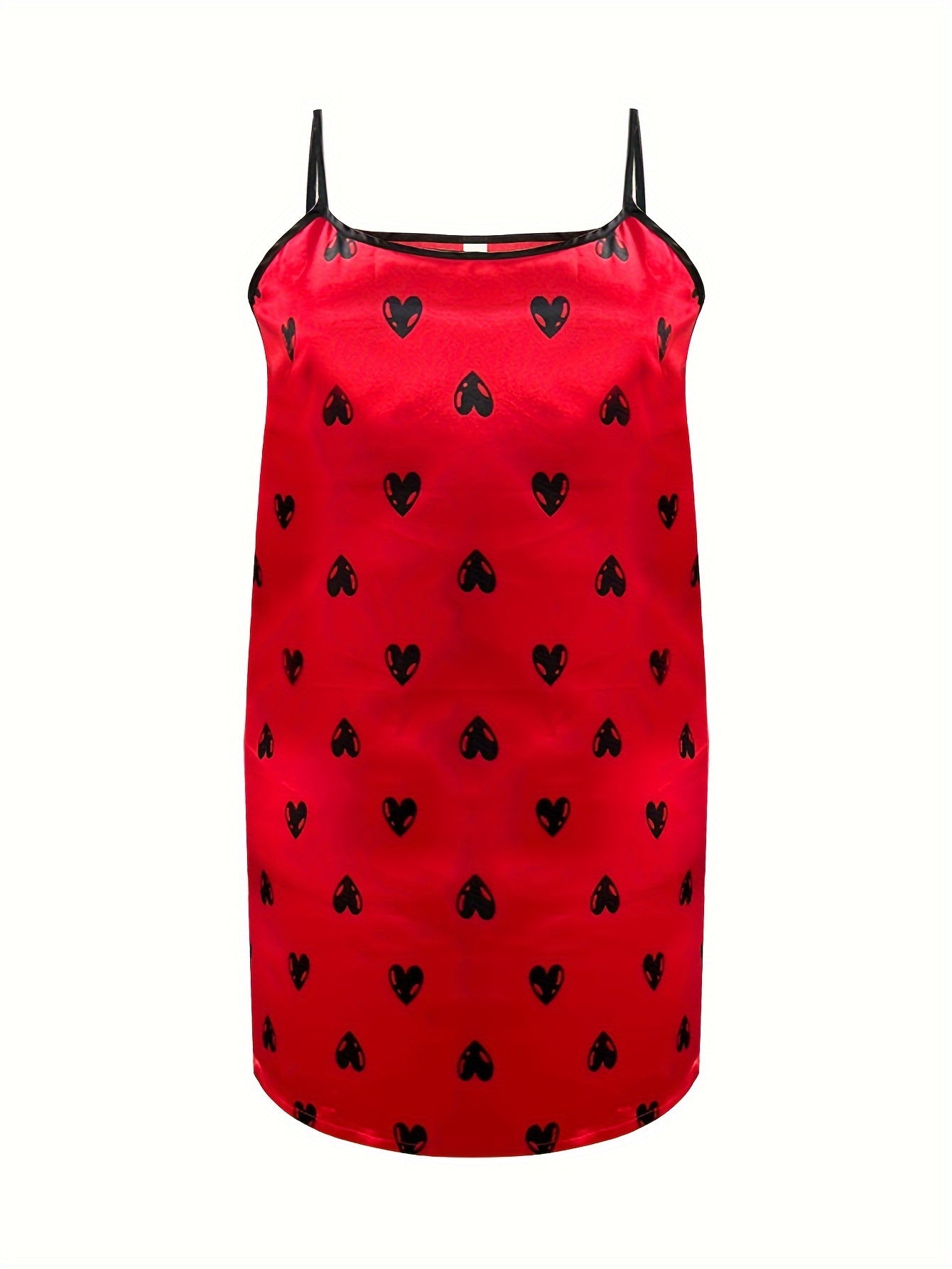  Satin Leopard Print Round Neck Nightgown