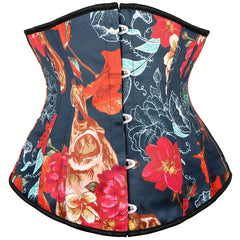 Floral Print Corset Tummy Control Lace Up Body Shaper Women's Lingerie
