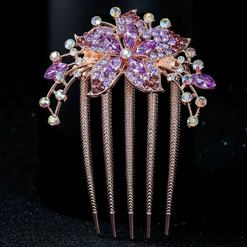 Rhinestone Flower Hair Combs for Mother's Birthday
