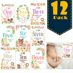 12pcs Newborn Month Sticker Cards - Perfect Baby Shower Gift