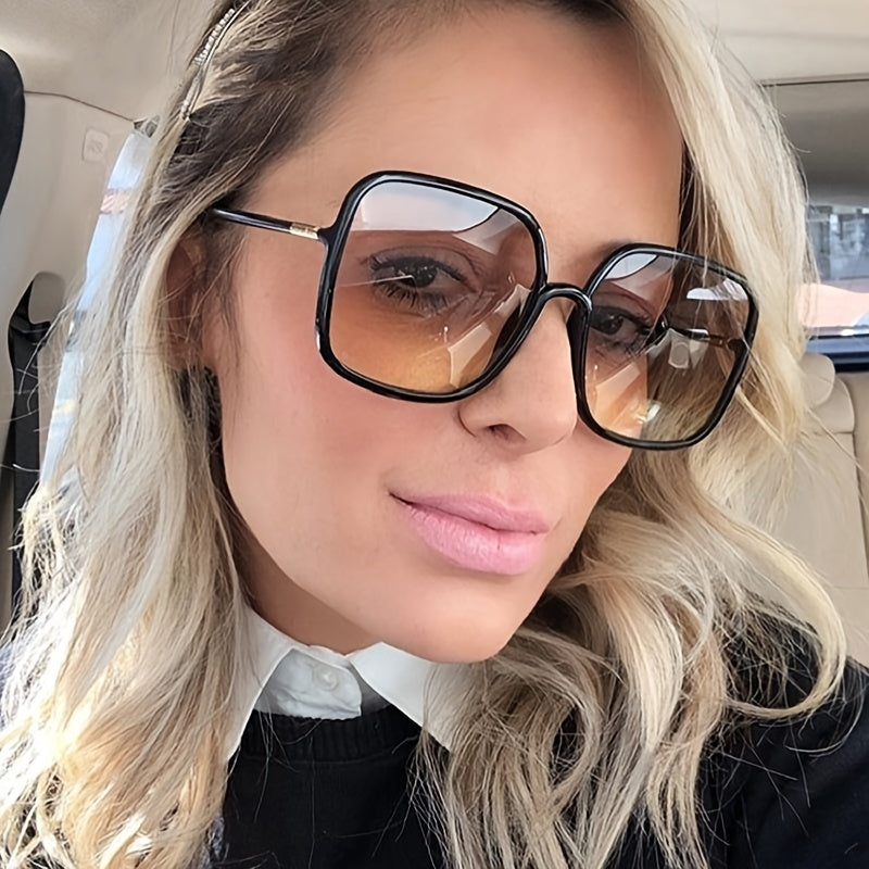 Vintage Oversized Square Sunglasses UV400 Women's Glasses