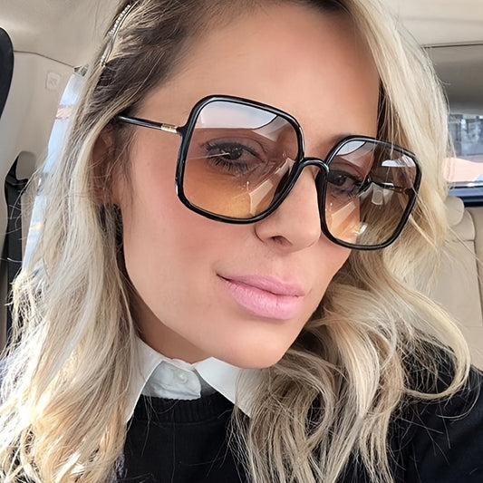 Vintage Oversized Square Sunglasses UV400 Women's Glasses