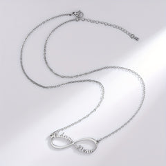 Custom Infinite Love Necklace with 2 Names & Sign, 5 Fonts