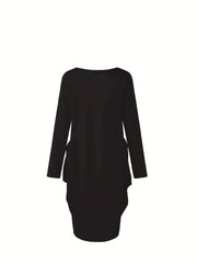 Women's Plus Cucumber Can Print Long Sleeve Round Neck... Baggy Dress