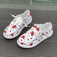 Women's Cupid & Heart Cartoon Design Skateboard Shoes