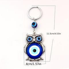 Vintage Owl Evil Eye Keychain Bag Pendant Car Key Chain