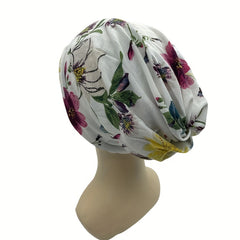 Flower Print Casual Beanie Elastic Skull Hat Women Turban Cap