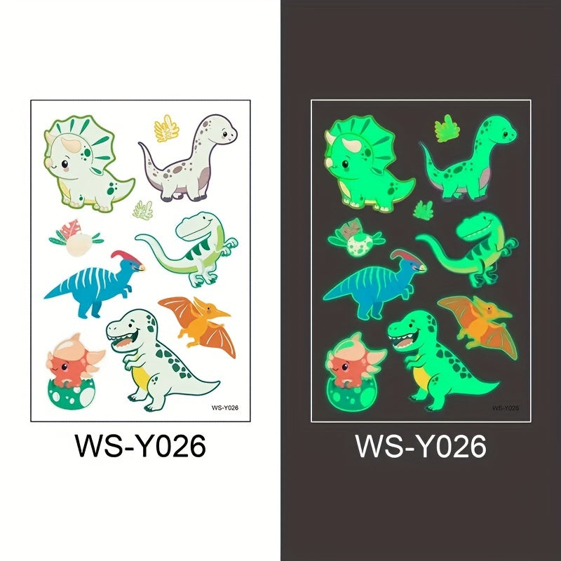 Glow in the Dark Cartoon Tattoos for Kids
