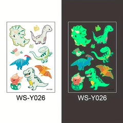 Glow in the Dark Cartoon Tattoos for Kids