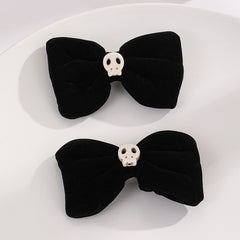 Velvet Skull Bow Hair Clip Cyberpunk Hair Pin Barrette Accessories