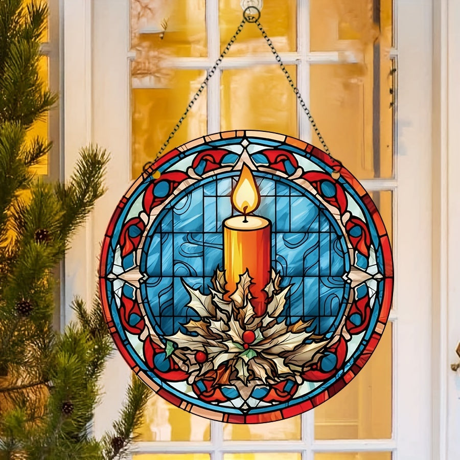 Christmas Acrylic Window Decoration Element Fire Candle Christmas Tree