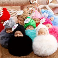 Cartoon Fur Ball Keychain Charm for Bags