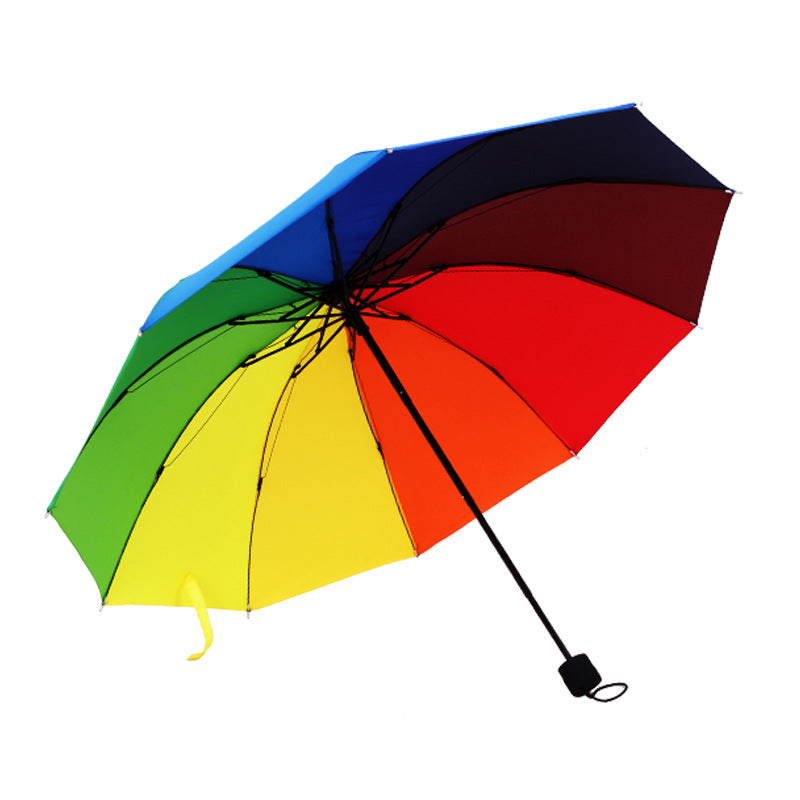 10 Bone Manual Rainbow Folding Umbrella