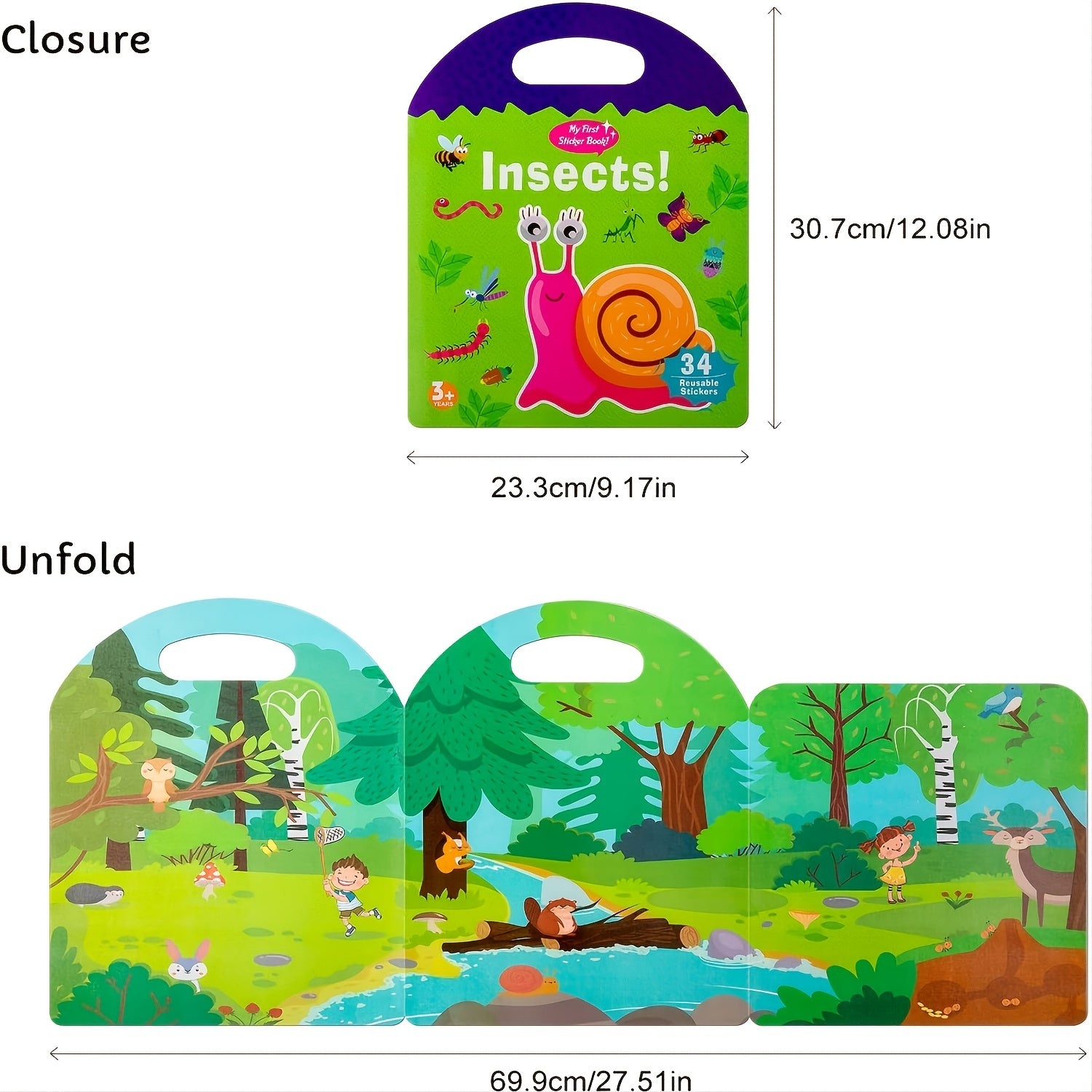 Portable Children's Quiet Books Cartoons Stickers Music Education Toys