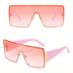 Oversized Sunglasses Rivet Decor Gradient UV400