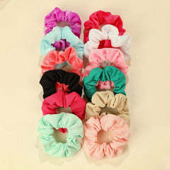 24pcs Floral Printed Hair Tie Silky Hair Rope Ponytail Bun Holder Accessories
