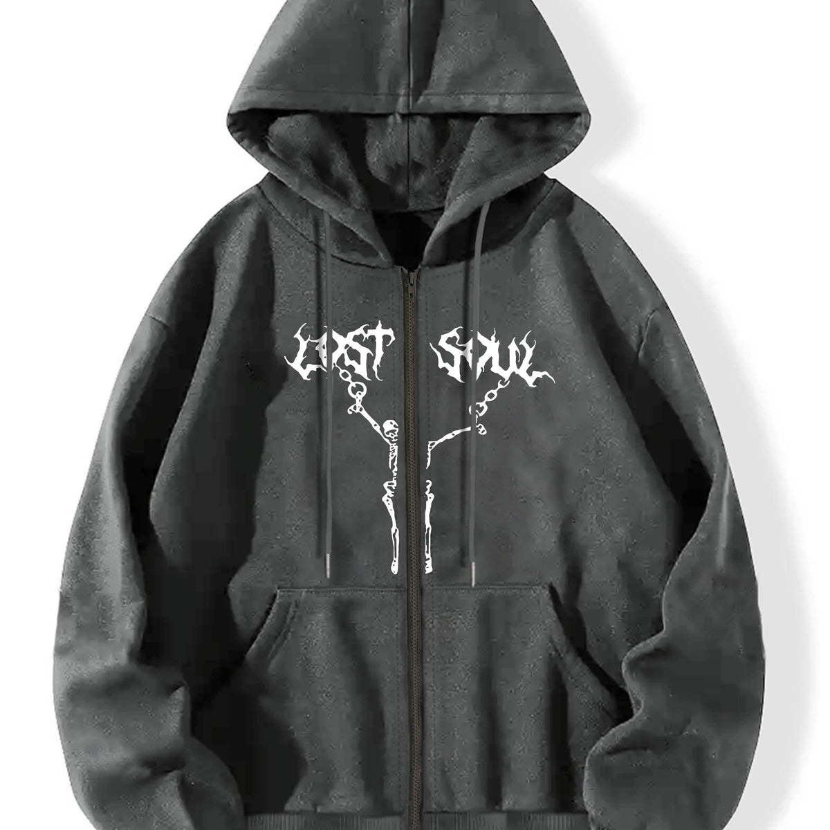 Skull Graphic Halloween Hoodie Long Sleeve Drawstring Top