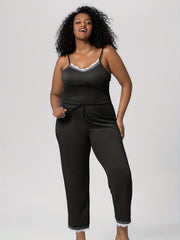  Sexy Pajamas Set Ribbed Cami Top & Knot Pants Two Piece Set