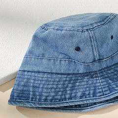 Denim Washed Bucket Hat Sunscreen Fisherman Cap for Women