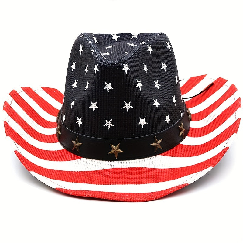 Vintage American Flag Cowboy Hat Western Cowboy Hat