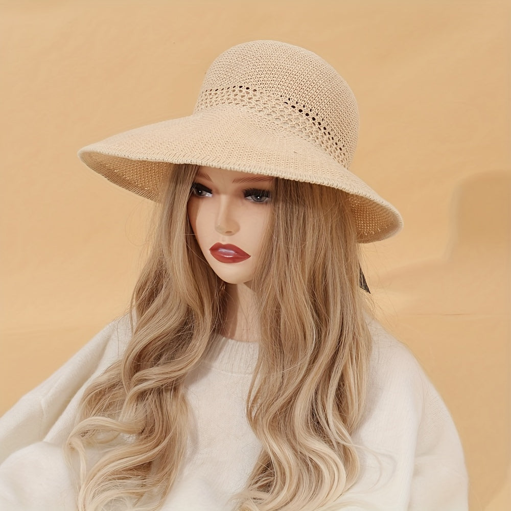 Hollow Out Bucket Hat UV Protection Sun Hat Lightweight Casual Beach Hats