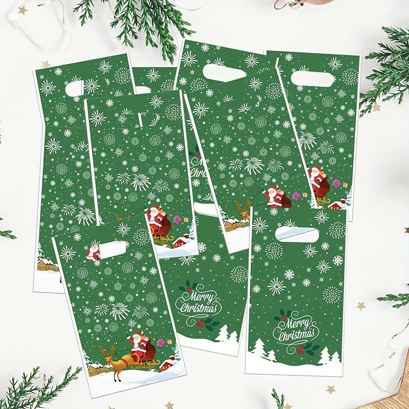 50pcs Green Christmas Family Party Gift Bags for Home Decor