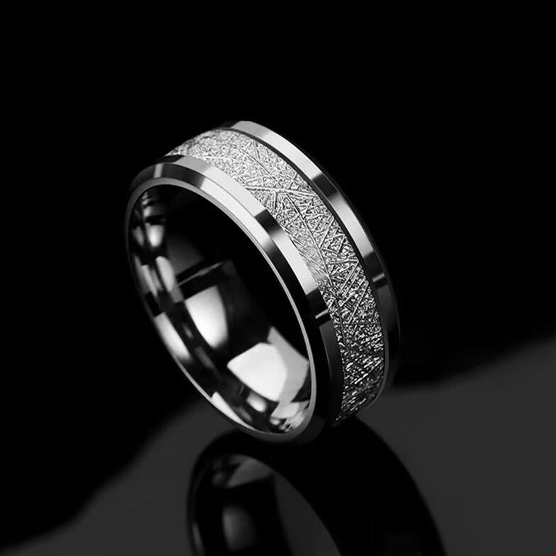 Men's Rime Pattern Titanium Steel Ring