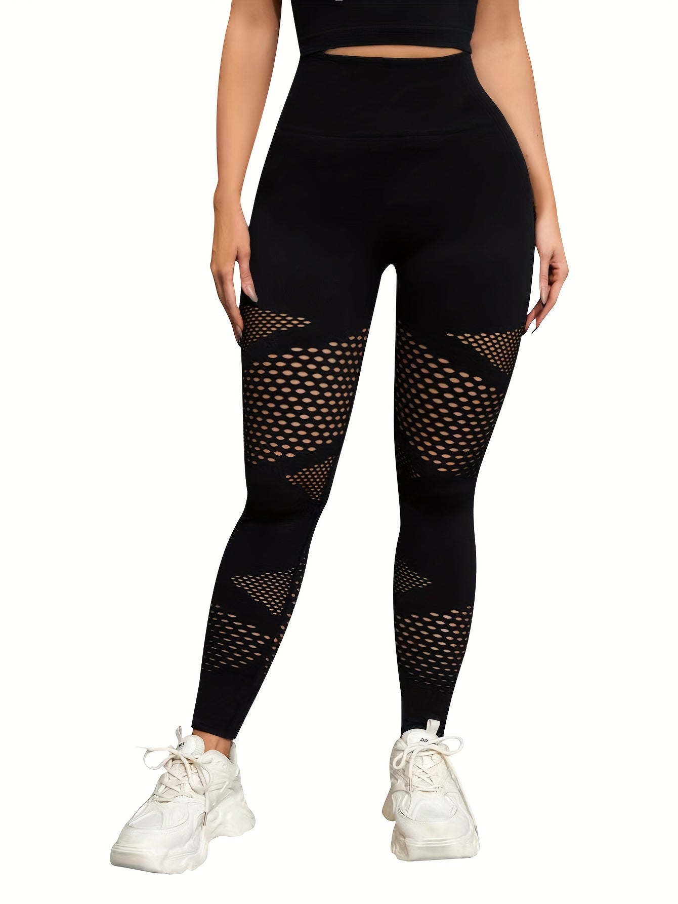 High Waist Ripped Leggings Sports Fitness Yoga Pants