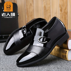 LAORENTOU Men's Leather Elevator Shoes Non Slip Formal for Business Wedding