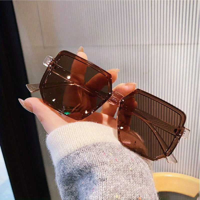 Large Square Sunglasses Retro UV400 Sun Shades For Driving Beach Travel