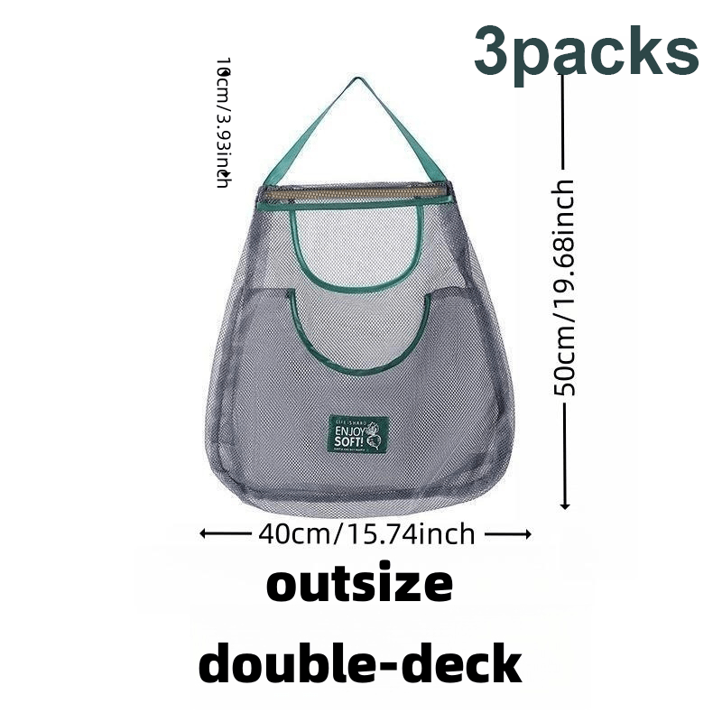 6PCS Hanging Mesh Storage Bag for Fruit Vegetable Garlic & Oni